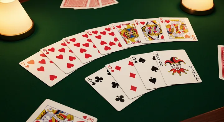 The goal of Canasta: a finished hand arranged into valid melds