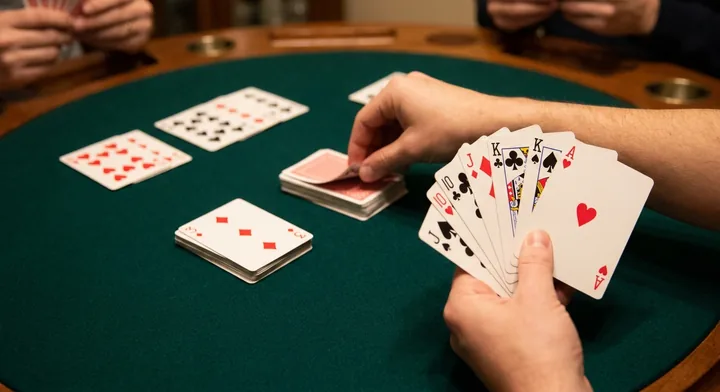 Drawing and discarding in Canasta: taking a card, then throwing one away