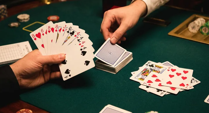 Drawing and discarding in Kalooki: taking a card, then throwing one away