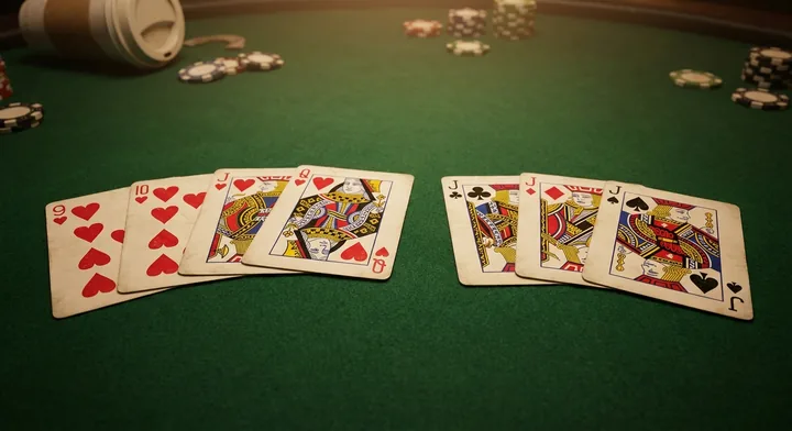 The goal of Rummy 500: a finished hand arranged into valid melds
