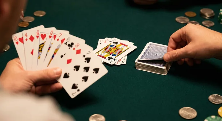 Drawing and discarding in Rummy 500: taking a card, then throwing one away
