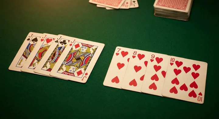 Melds in Straight Gin: a set of matching ranks and a run of one suit
